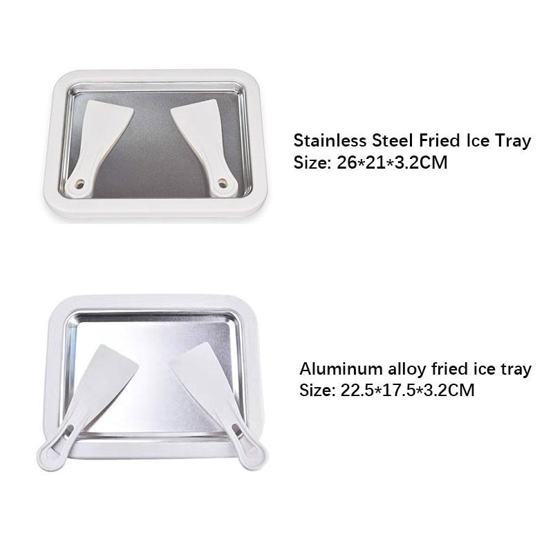 Мороженица Йогуртовая сковорода для заморозки Мини-машина для жареных йогуртов Машина для мороженого с 2 лопатками Пластина для жарки льда для домашнего использования