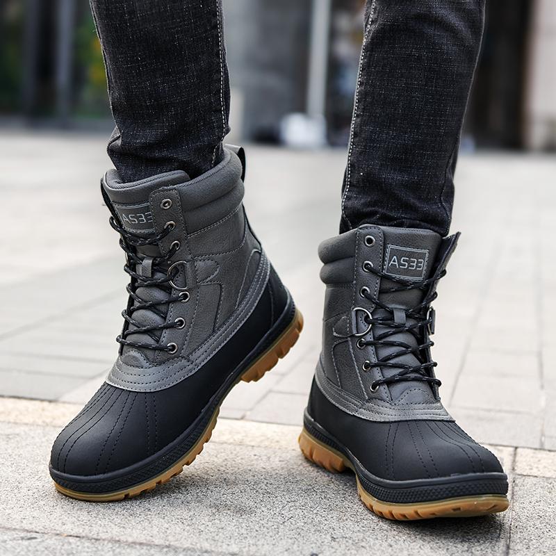 TUINANLE High Quality Boots for Men Super Warm Men's Boots Outdoor Male Hiking Boots Work Shoes Size 39-47