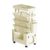 Rolling Mobile Bookshelf with Wheels 5 Tiers Large Capacity Strong Load Bearing Capacity Utility