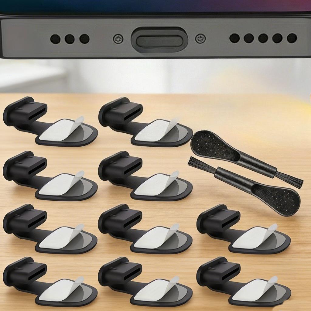 Силиконовые заглушки от пыли USB-C, многоразовые, с клейким основанием, для защиты порта зарядки телефонов Samsung, Google Pixel, Android Type-C.