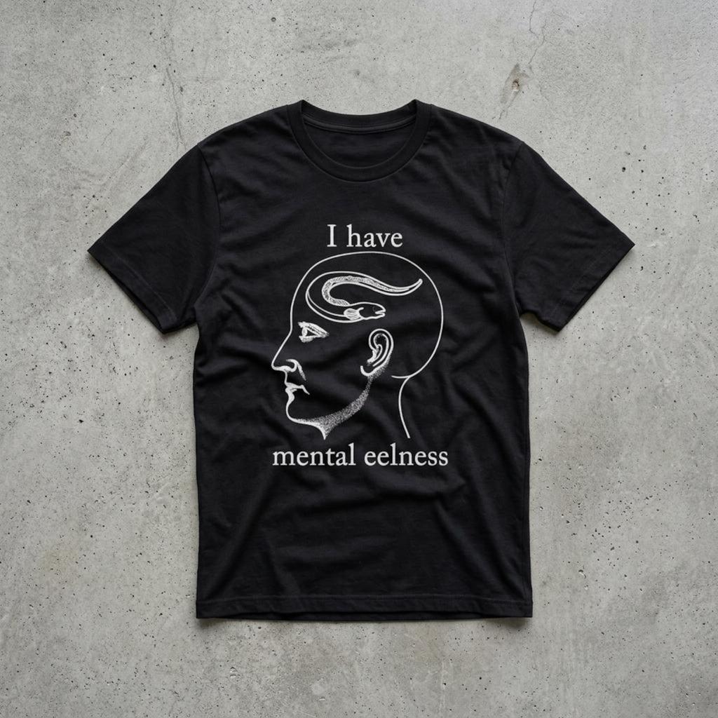 I Have A Mental Eelness Cotton T-Shirt and kids shirt | Funny Eel Pun Tee | Weird Humor phrenology Graphic Shirt and kids shirt