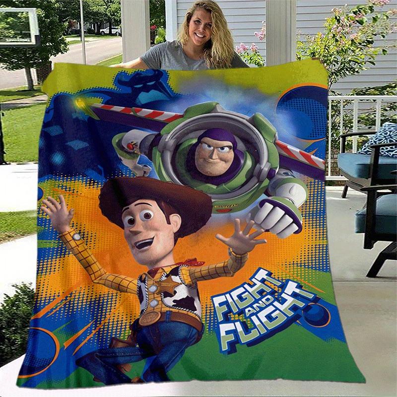 1pc Buzz Lightyear Printing Blanket - Soft, All-Season Throw for Office Blanket, | Personalized Gift with Adorable Cartoon Design