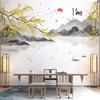 Landscape Painting Sticker Wallpaper Self-adhesive Living Room TV Background Wall Chinese Style Layout Bamboo Embarrassing Decoration Wall