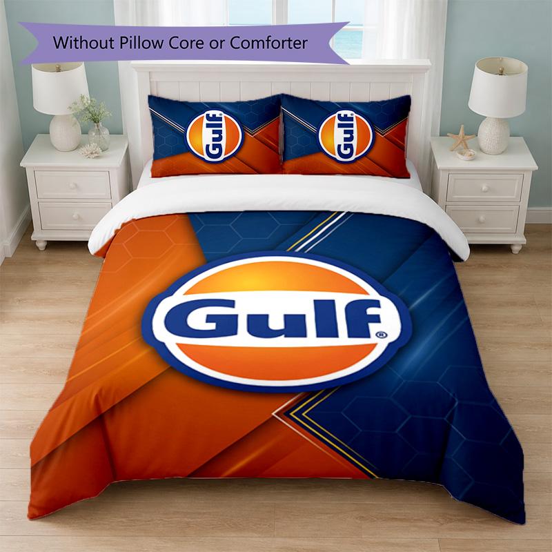 Gulf Print 3Pcs Bedding Set Duvet Cover With Two Pillowcases Soft Bed Linen For Household Bedroom