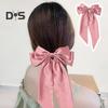 Лента с бантом, декор, заколка для волос, атласная ткань, весенняя заколка для волос, противоскользящий дизайн, декоративная лента с бантом, заколка для волос на затылке, аксессуар для волос