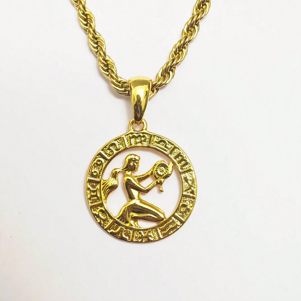 Астрология 12 Созвездий Гороскоп Зодиак Подвеска на Шнурке Ожерелье 22" для Женщин Мужчин