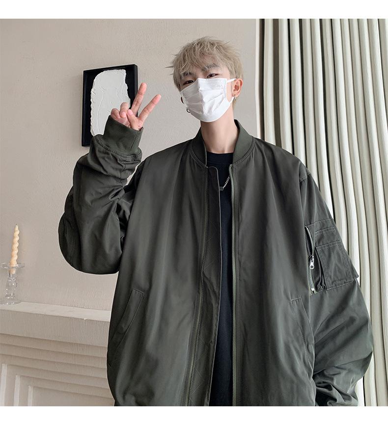 2026 Men's Versatile Casual Plus Size Stand-up Collar Jacket - Loose, Comfortable, American High Street Style for Autumn and Winter