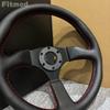 JDM 14-inch 350mm sport leather drift steering wheel, deep dish racing steering wheel PCD 70MM