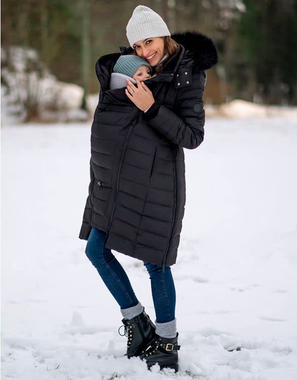 Пуховик для беременных для малыша LILY Черный [Serafin] Пальто, Слинги, Женский XS(UK6)