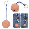 Round Floating Cork Ball Keychian Float Kayak Rope Buoyant Key Ring Floating Cork Ball Sailing Keychian Creative 50mm New