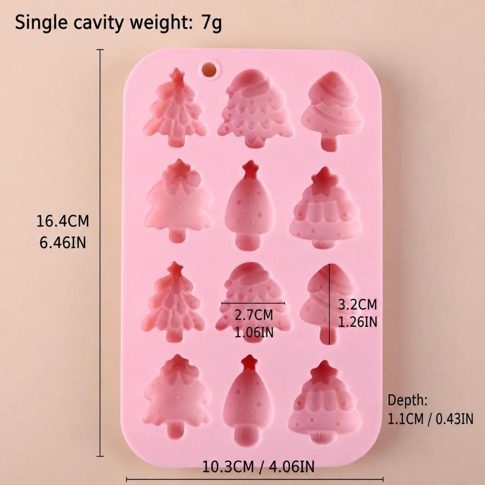 12 Cavity Christmas Tree Mold Heat-Resistant Chocolate Mold Resin Craft Mold DIY Craft Projects