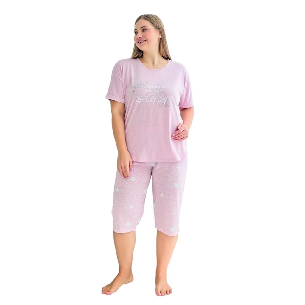 Estiva Женский комплект капри из вискозы больших размеров в баттале 