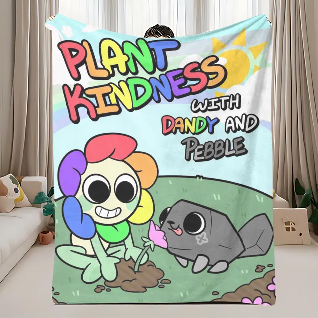 1 шт. Фланелевое одеяло Dandy & Pebble с принтом "Посади доброту", Мягкое уютное покрывало для кровати, дивана, путешествий и подарок для фанатов детей