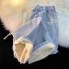 Fleece thickened straight women's jeans, new wide-leg cotton elastic waist pants in autumn and winter