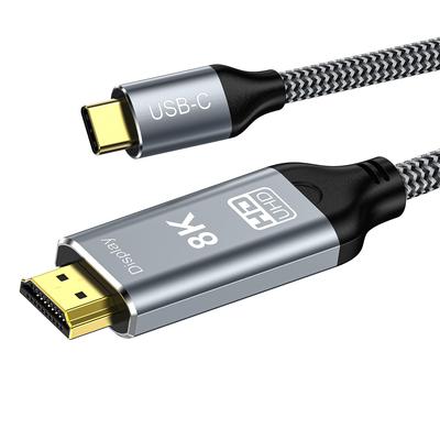 8K USB C к HDMI 2.1 Кабель 48 Гбит/с USB Type-C к HDMI (8K@60Hz,4K@120Hz) Совместимость с Thunderbolt 4/3, для iPhone 15/15Promax, MacBook Air, iPad, XPS 17
