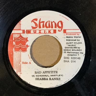 7-дюймовая пластинка SHABBA RANKS - Bad Appetite SHA014 Shang Muzik Ямайка Регги, Ска и Даб Б/У