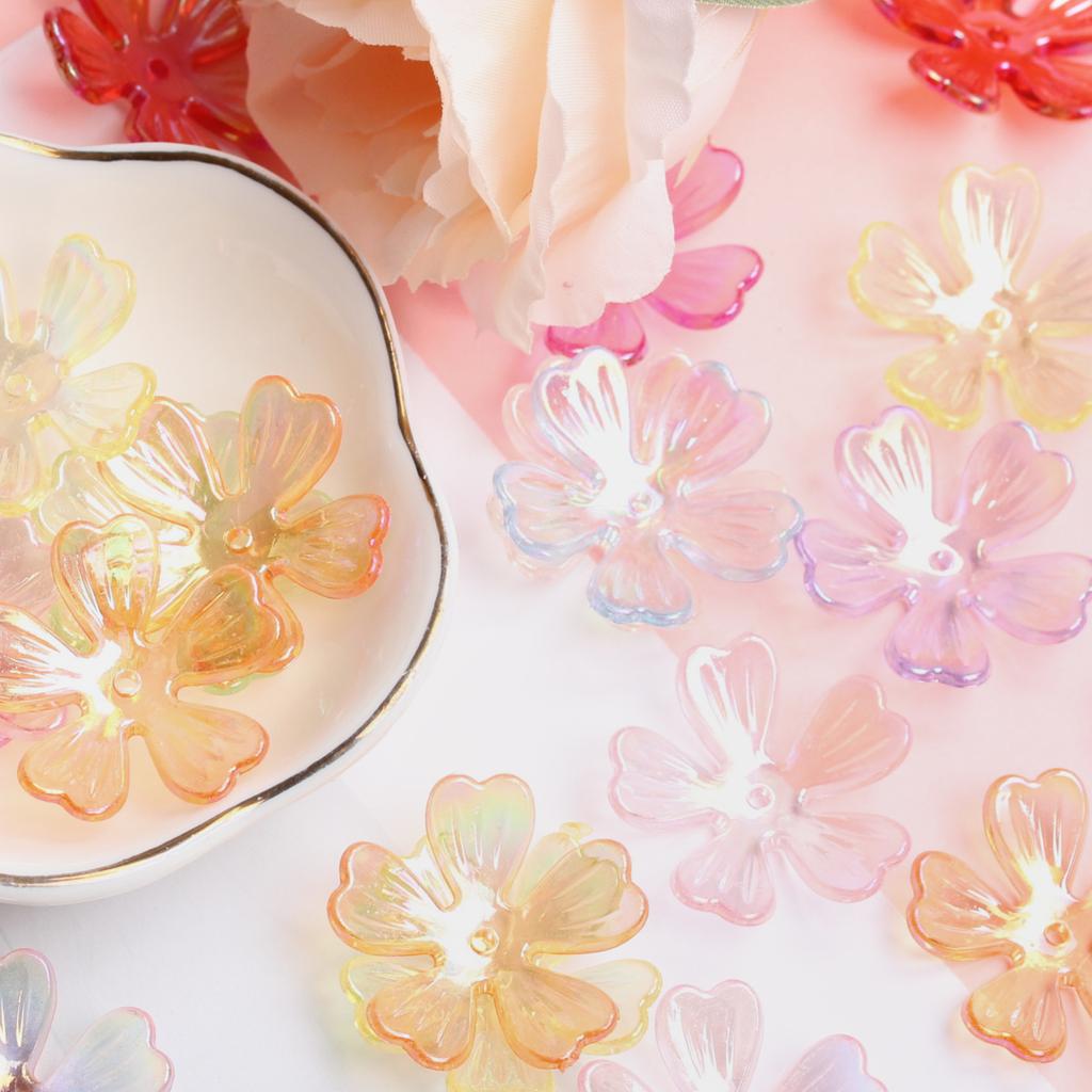 Home Party Supplies Flower Beads Women Jewelry Making 26.5mm DIY Beads Acrylic Necklace Pendant Flower Fashion