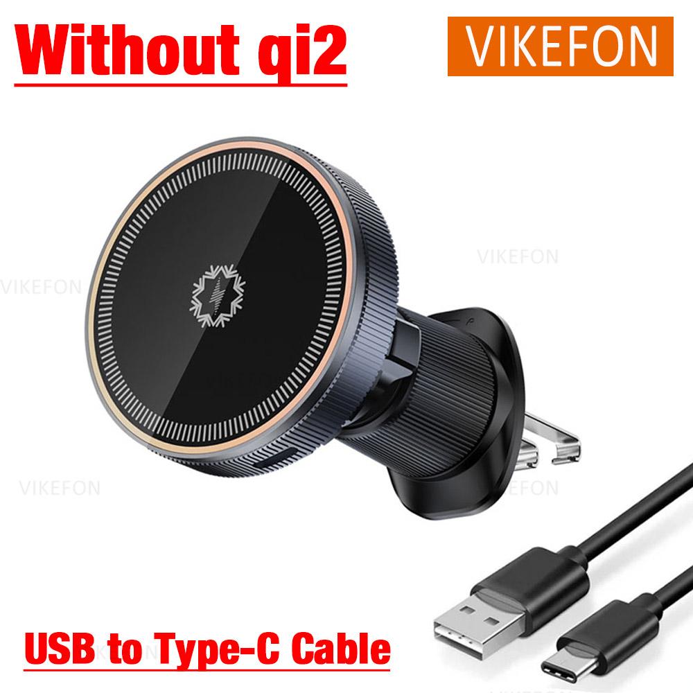 Автомобильное охлаждающее магнитное беспроводное зарядное устройство qi2 с вращением на 360° для быстрой зарядки iPhone 16 15 14 13 12 Pro Max