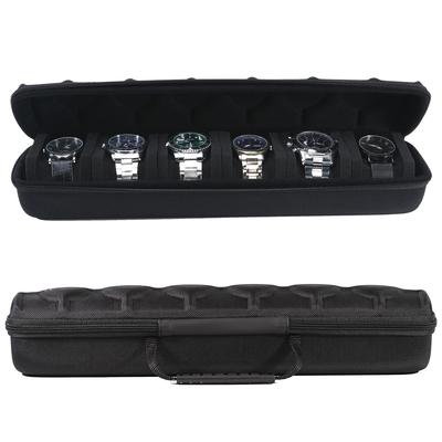 Дорожный футляр для часов с 6 отделениями, портативный органайзер на молнии с мягкой сжимаемой пенопластовой подушкой, подходящей для больших и маленьких часов