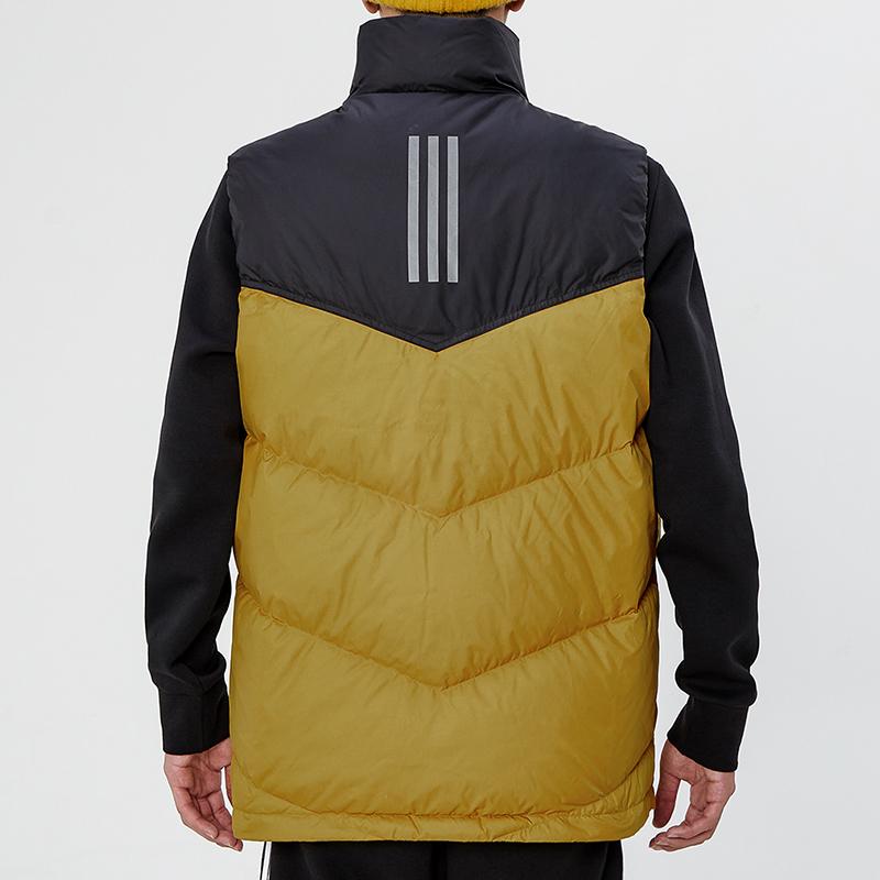 Adidas Casual Colorblock Windproof Warm Stand Collar Vest Men Outerwear Black H20778