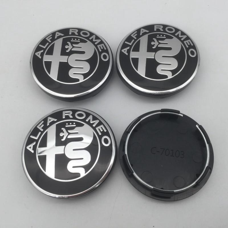 4pcs 50mm ForAlfa Romeo 147 156 159 Car emblem Wheel hub Center Cap Badge covers sticker Decals Styling accessories C-70103 zq2