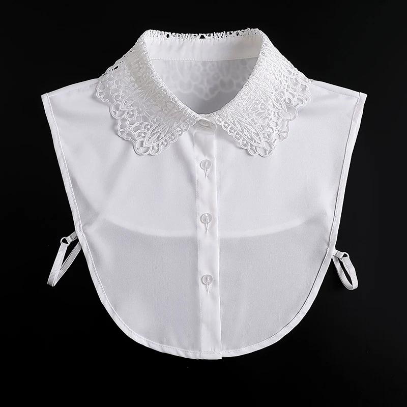 Formal False Collar Women Embroidery Faux Col Half Shirt Blouse Fake Collars Sweater Shirt Detachable Collars Accessories
