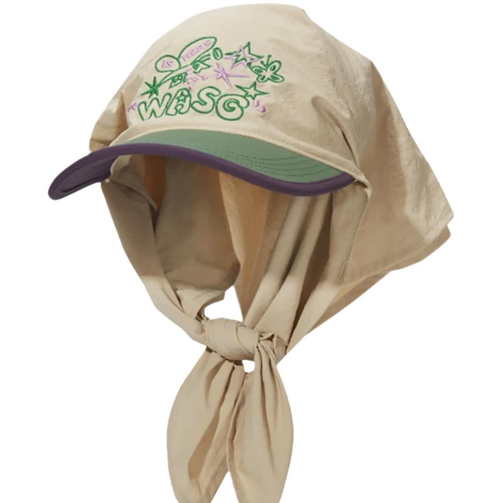 New embroidery color matching headscarf hat strap cap women's summer outdoor sunshade sun protection hat beach sun hat