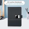 A5 Leather Notebook with Fingerprint Lock and 16GB High-Speed USB Drive Lined Journal Planner 100-Page 6-Ring Binder 4 Card