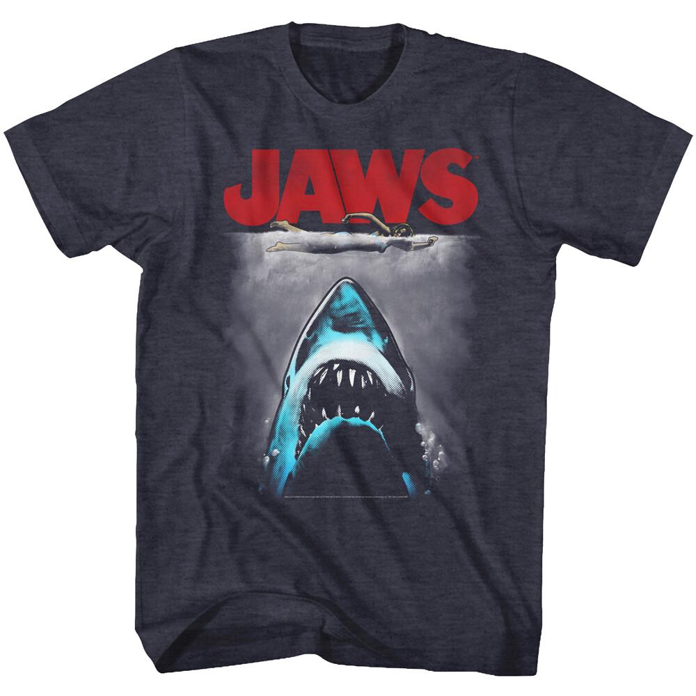 Jaws 70 Thriller Movie Hungry White Shark Tasty Morsel Men T Shirt