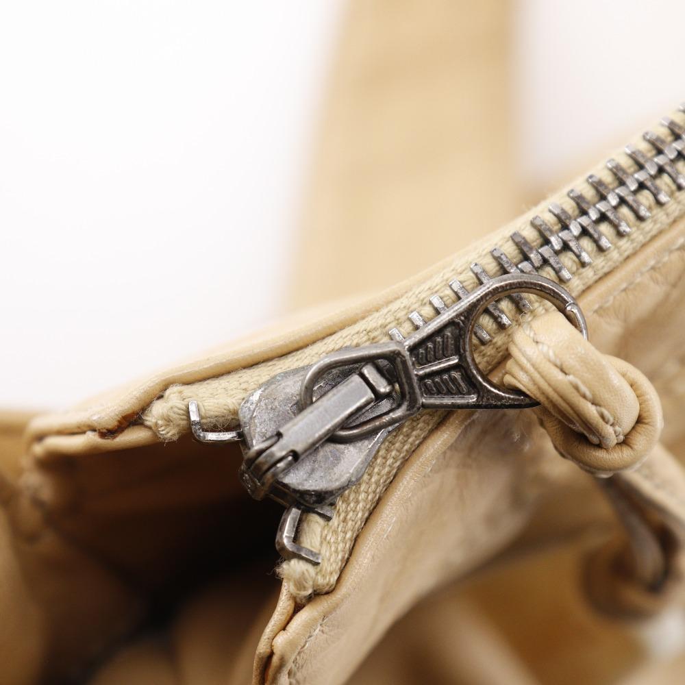 Chanel COCO Mark Shoulder Bag Beige Lambskin Women Used