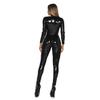 5XL Extra Large Shiny Mirror Fetish Catsuit Bodysuit, Tight Fitting Vinyl Pants with Zipper, Stage Performance Outfit