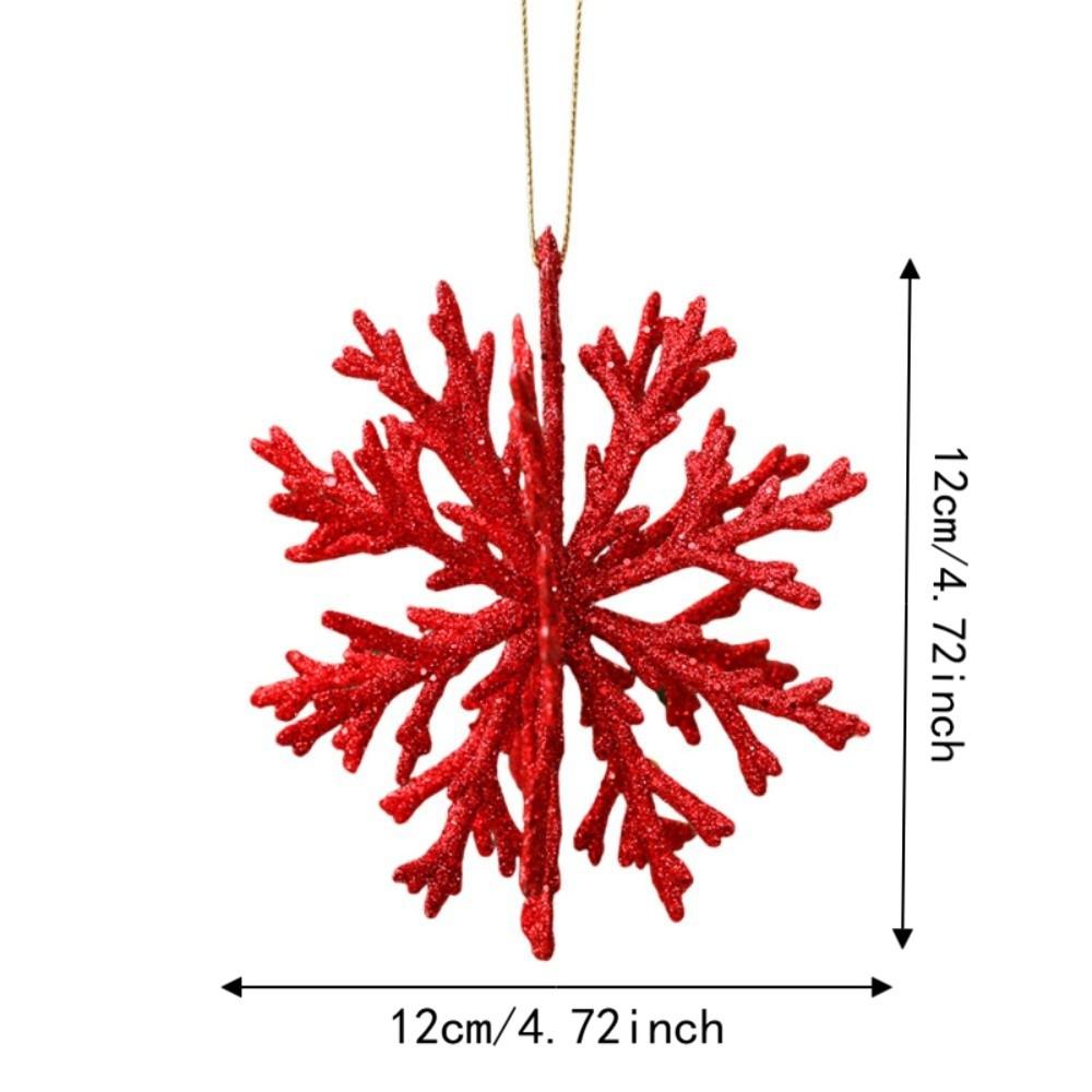 Plastic Material Snowflake Hanging Ornament Glitter Snowflake Decoration Party Decoration