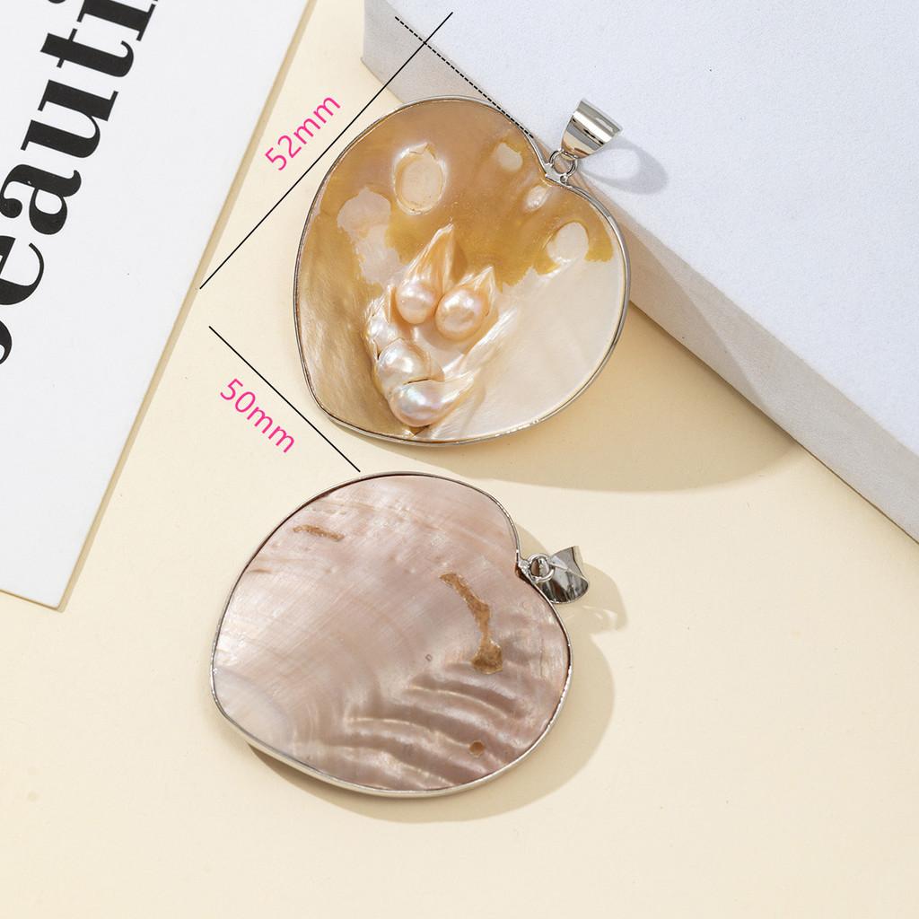 Pearl Mother Of Pearl Heart Pendant Shell Jewelry Craft Accessory For Women