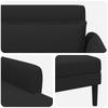 Chaise Lounge Black Textured Velvet