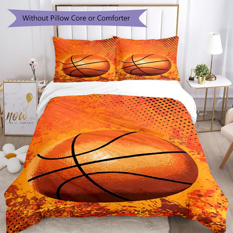3pcs basketball Bedding Set Duvet Cover Closure Includes 1 Duvet Cover & 2 Pillowcases, Soft and Comfortable for All Seasons.
