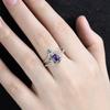 European and American new fashionable purple gemstone inlaid with luxury personalized women's ring