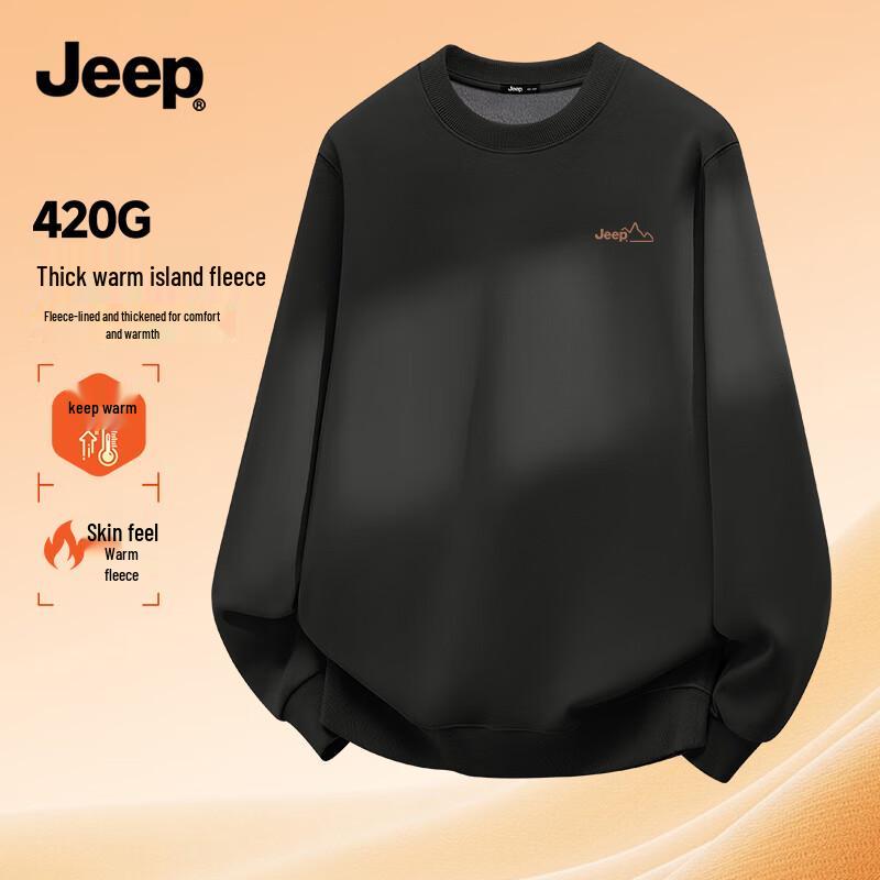 JEEP Unisex Fleece-Lined American Casual Sweatshirt