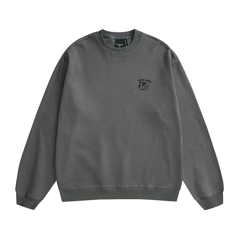 Осенне-зимний трендовый брендовый тяжелый ретро мужской свитер с круглым вырезом из толстого хлопка, свободный, большого размера, американский уличный принт с длинными рукавами