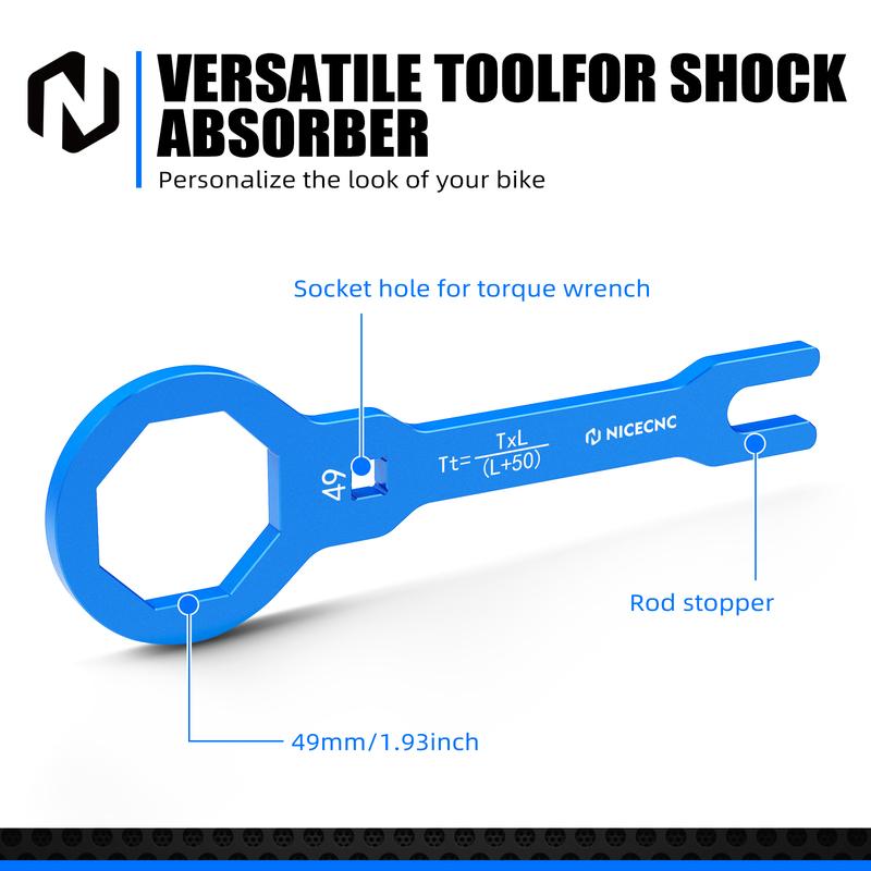 NICECNC 49mm Fork Cap Wrench Tool For Yamaha YZ125 YZ250 YZ250F YZ450F WR250F WR450F YZ125X YZ250X YZ250FX YZ450FX Honda Sherco