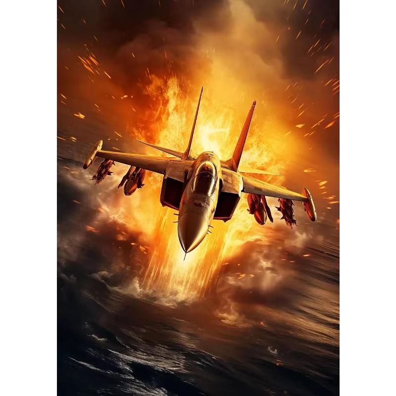 Aircraft Fighter Jet Aerial Combat poster vintage Airplane Takeoff canvas painting Wall Art Pictures for Living Room Home Decor