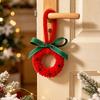 Plush Christmas Wreath Pendant with Bell Christmas Wreath Ornament Mini Christmas Wreath  Party