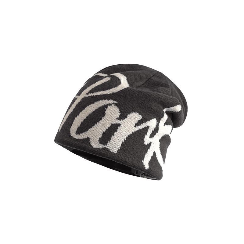 American wool cold hat autumn and winter warm double-layer versatile pullover knitted hat outdoor thickened stack hat dome