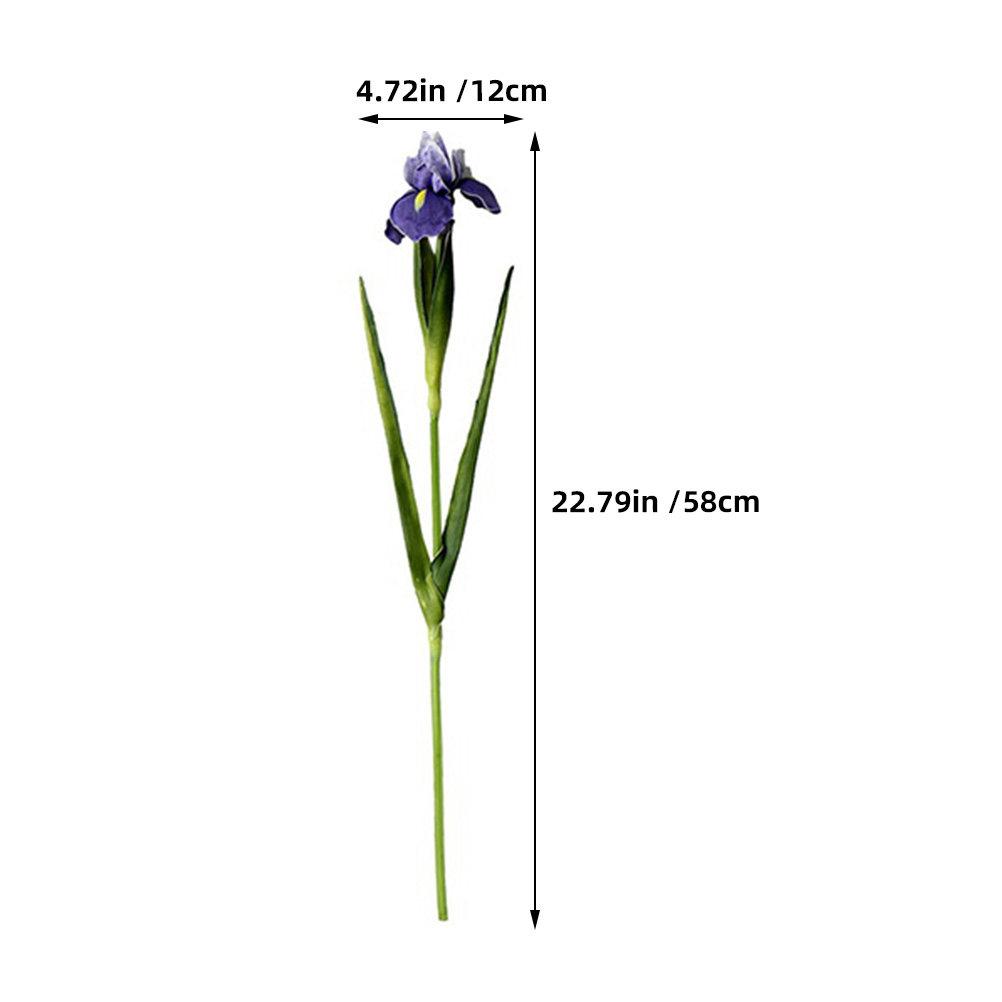 1Pcs Smooth PU Iris Flower High Detail Simulation Artificial Flower with Flexible Plastic Stem Wedding Decoration Party Garden