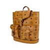Mcm Aren Gold-Toned Brass Hardware Synthetic Leather And Cowhide Patchwork Double Shoulder Bag Mini Female Style Brown