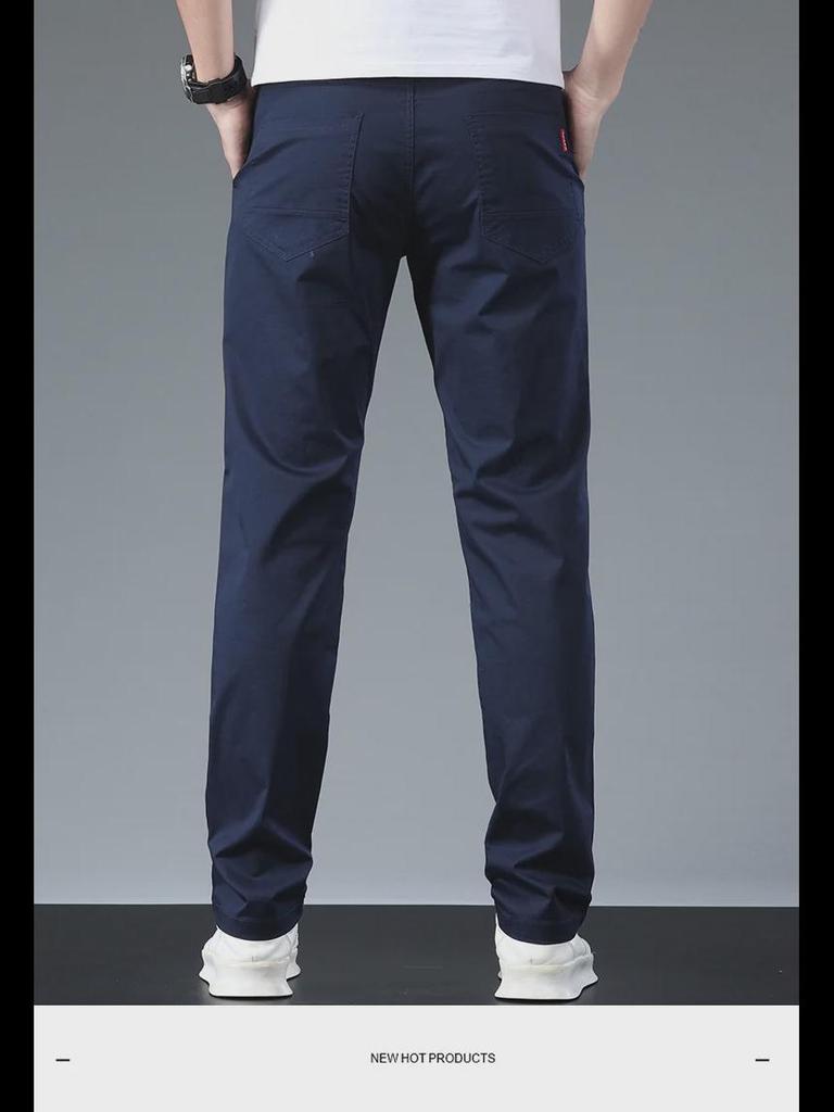 2023 Мужские высококачественные узкие эластичные повседневные брюки — модный, универсальный деловой стиль