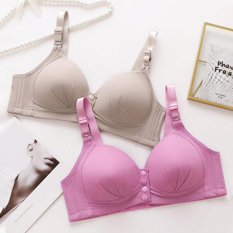 Front Closure Bra Push Up Bra for Women Comfortable Wireless Bralette Solid Color Brassiere Sexy Lingerie 36-46