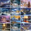 Пейзаж DIY 5D алмазная живопись полная круглая мозаика со стразами зима снег алмазная вышивка наборы крестиков домашний декор искусство