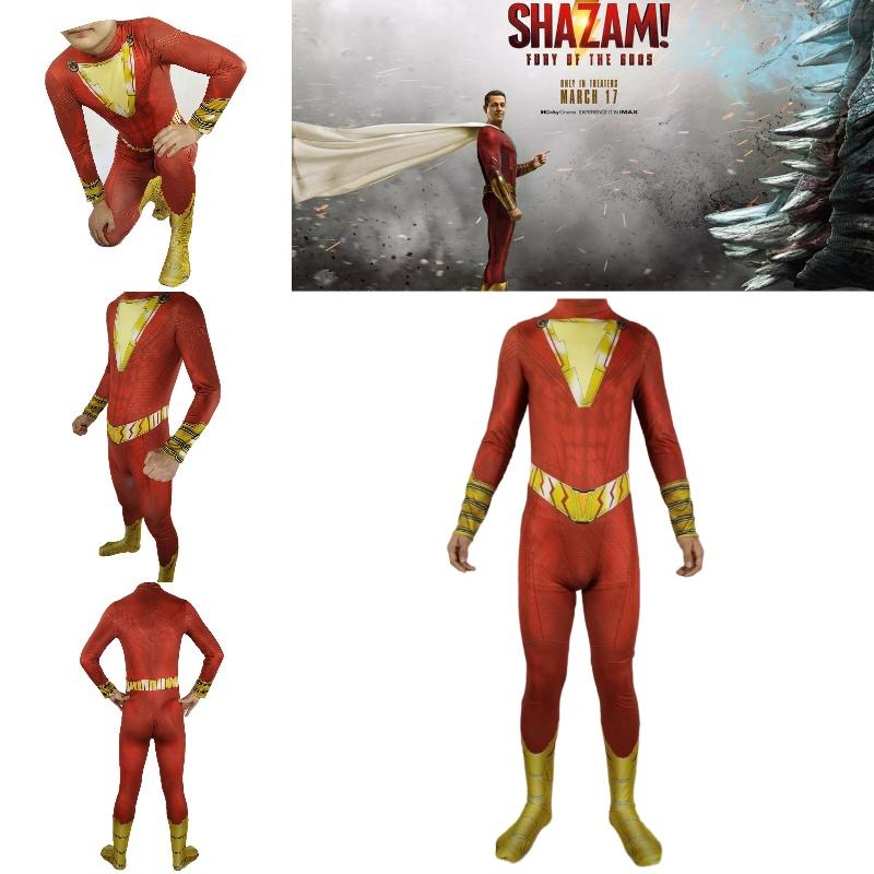 Classic Golden Thunder Shazam Tight-fit Outfit For Comic Con