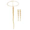 IngeSight.Z Vintage Gold Color CCB Beaded Collar Necklace Long Earring Set for Women Punk Choker Necklace Party Jewelry Sets