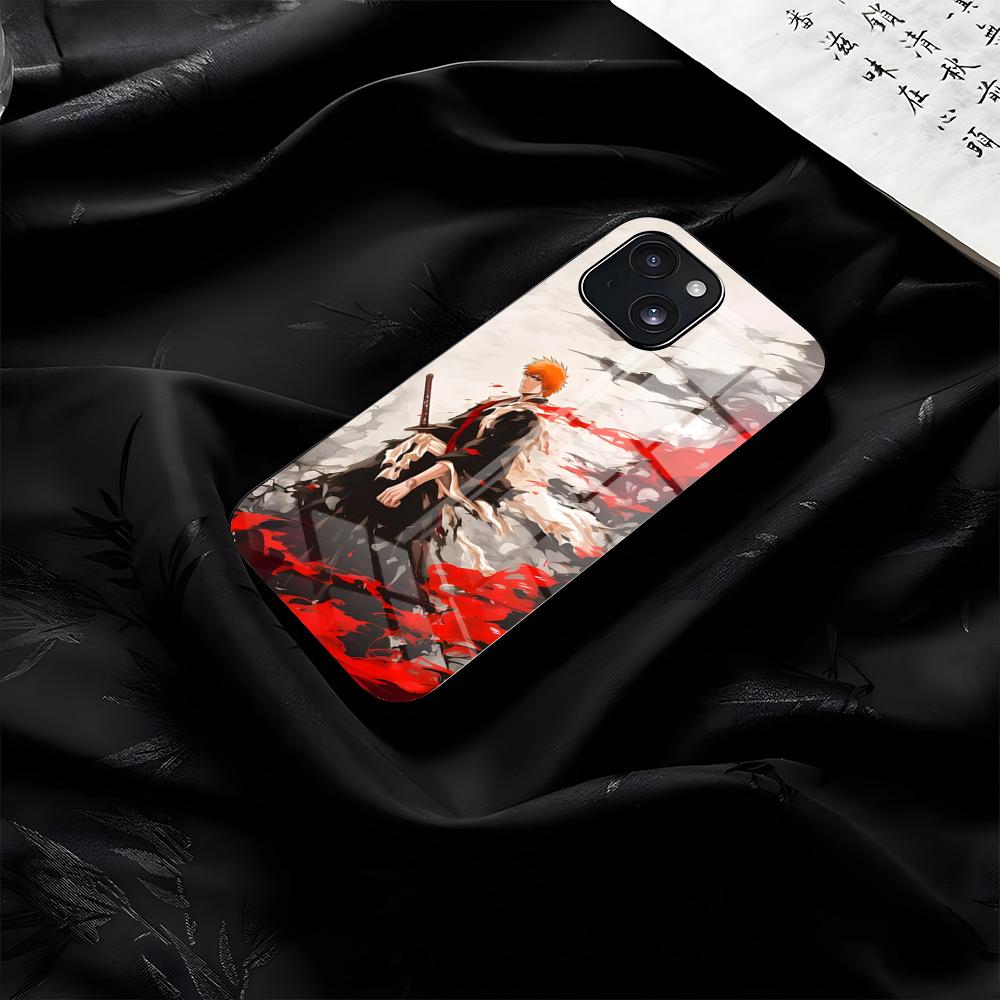 Чехол для телефона B-Bleach для iPhone 17 Pro Max 16 15 14 Pro Max 13 11 Plus Стеклянная крышка